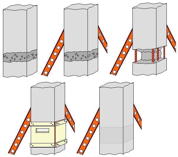 Structural repairs post concreting