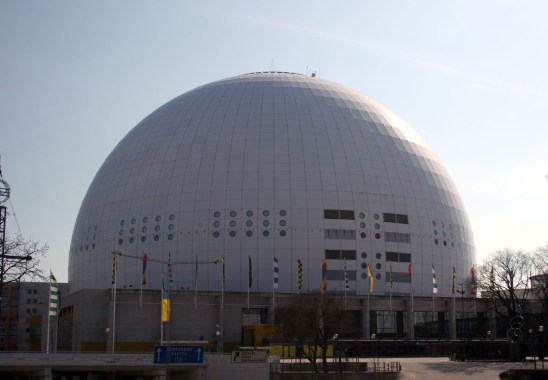 Hemispherical Dome Stockholm Globe Arena in Sweden.